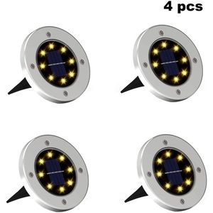 4-8 Stuks Solar Tuinverlichting 16/20 Led Solar Grond Lichten Waterdichte Licht Ondergrondse Sensing Landschap Verlichting Voor Gazon pathway