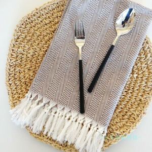 2pcs Japanse Katoen Kwastje Servet Thuis Keuken Thee Handdoeken Tafel Placemats Vaatdoek