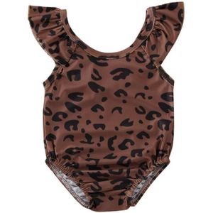 Kids Meisjes Een Stuk Badmode Leopard Gedrukt Peuters Zomer Bikini High Waisted Zomer Mouwloze Zwemmen Beachwear