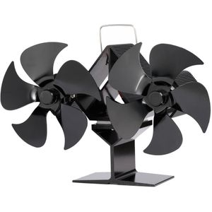 Tweekoppige 10-Blade Haard Fan Thermische Power Verwarming Kachel Haard Thermische Circulatie Verwarming Ventilator