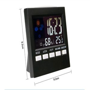 Digitale Tonen Thermometer Vochtigheid Klok Kleurrijke Lcd Alarm Kalender Weer Tafel Klokken