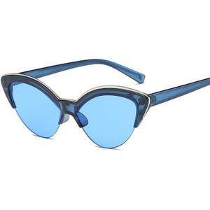 Vlinder Cat Eye Zonnebril Vrouwen Blauw Zonnebril Voor Vrouwen Trendy Getinte Kleur Schaduw UV400