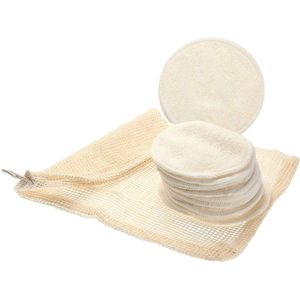 12Pcs Herbruikbare Biologische Bamboe Remover Pads Facial Wash Doekjes Wasbare Voor De Gezicht Make-Up Remover Veeg Makeup Tools