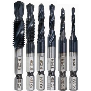 Fixmee 1Pc HRC89 M3/M4/M5/M6/M8/M10 Combinatie Boor Tap Bit Set tialn Gecoat Ontbramen Countersink Bits