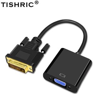 TISHRIC DVI NAAR VGA Adapter Kabel Male Naar Female1080P Video Converter Adapter DVI 24 + 1 25Pin Naar 15 Pin VGA Voor PC TV Disaplay