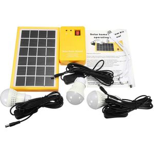 Draagbare Zonnepaneel Power Generator LED Light Usb-kabel Lading Emergency System Kit 6V batterijen Energie voor Thuis Outdoor