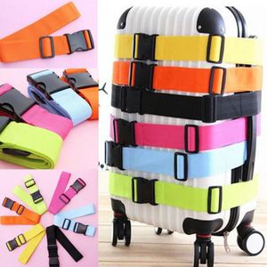 Verstelbare Nylon Lock Travel Bagage Bandjes Cross Riem Beschermende Travel Accessoires Koffer Verpakking Riem Bandjes