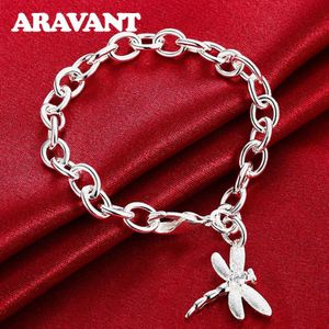 925 Zilveren Dragonfly Hanger Armbanden Voor Vrouwen Bruiloft Armband & Bangle Sieraden
