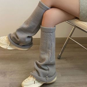 Vrouwen Flared Beenwarmers Kawaii Wit Winter Losse Boot Kous Meisje Uniform Gebreide Leuke Kniehoge Beenwarmers Japanse pluizige