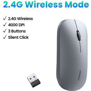 Ugreen Muis Draadloze Stille Muis 4000 Dpi Voor Computer Laptop Pc Muizen Souris Sans Fil 3Cm Dunne Slanke Rustig 2.4G Draadloze Muis