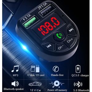 Elistooop Fm-zender Car Kit MP3 Modulator Speler Draadloze Bluetooth 5.0 Handsfree Audio Ontvanger 3.1A Dual Usb Fast Charger