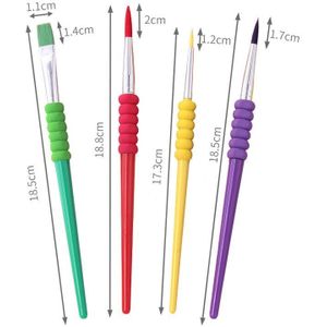 Nylon Haar Snoep Kleur Aquarel Verf Pen 4 Stks/set Multifunctionele Olieverf Borstels Plastic Handvat Kunstenaar Kwast