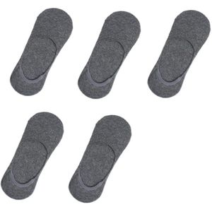 5 Pairs Antislip Sokken Mannen Zomer Onzichtbare Man Sokken Katoen Lage Cut Business Sokken Klassieke Zwart Wit grijs