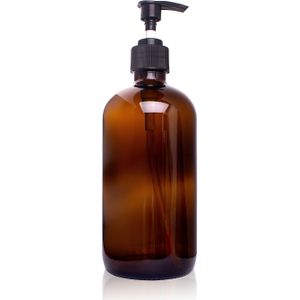 Grote Capaciteit 250Ml/500Ml Amber Glas Shampoo Lege Lotion Container Schuim Geperst Pomp Fles Voor Zeep Douche gel