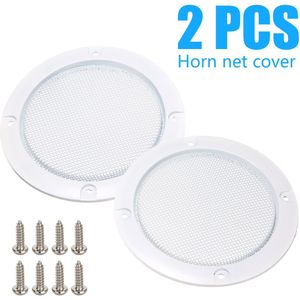 2 stuks 3 Inch Speaker Cover Mesh Grille Metalen Beschermende Subwoofer Hood Case Wit voor Luidsprekers