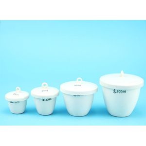 50mL 1pc Keramische Kroes met Deksel Aardewerk Porseleinen Servies Aarden Laboratorium Chemie Apparatuur