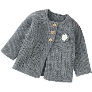 Baby Baby Meisjes Jongens Vest Truien Mooie Button Up Katoenen Trui Casual Bloemen Gebreide Bovenkleding Kindje Winter Kleding