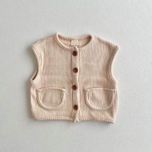 Kids Vest 1-6Y Katoen Herfst Baby Jas Mouwloze Jongens Meisjes Bovenkleding Vest Kinderen Casual Losse Pocket Vest Tops