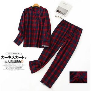 Herfst En Winter Mannen Mode Losse Comfortabele Flanel Stof Casual Pyjama Set Mannelijke Trendy Kleurrijke Print Katoen Nachtkleding