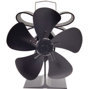 Zwart Haard 5 Blades Haard Thermodynamische Verwarming Kachel Ventilator Haard Fan Thermische Kachel Ventilator Voor Hout/Log Brander/haard