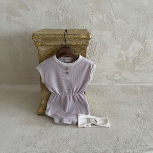 Baby Meisje Mode Patchwork Vitaliteit Korte Mouwen Jumpsuit Kid Jongen Katoen Elastische Taille Bodysuits Outfits Voor Baby