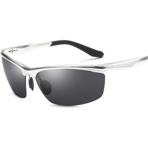 YSO Zonnebril Mannen Gepolariseerde UV400 Aluminium Magnesium Frame Zonnebril Rijden Bril Semi Randloze Accessoire Voor Mannen 8556