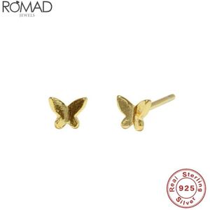 925 Sterling Zilveren Oorbellen Voor Vrouwen Party Oor Bone Piercing Oorbellen Punk Meisje Goud Kraakbeen Vlinder Aretes R5