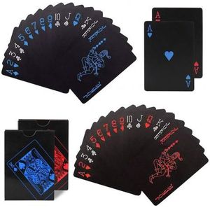 Waterdichte Pvc Plastic Speelkaarten Poker Klassieke Goocheltrucs Tool Pure Black Magic Box-Verpakt Speelkaarten Poker doos