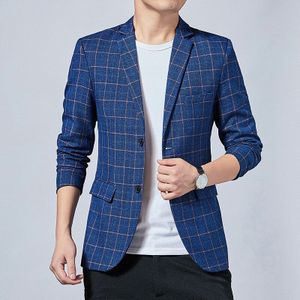 2022 Mannen Casual Boutique Business Plaid Slanke Banket Formele Pak Jurk Blazers Jasje