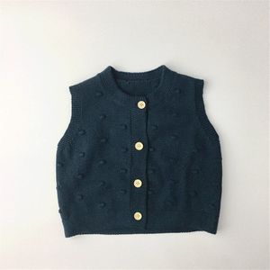 Peuter Baby Meisje Trui Lente Herfst Mode Solid Dot Gebreide Vest Vest Voor Teen Boy 2022 Kinderkleding Meisjes 1-6Y