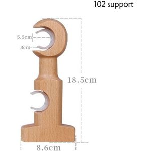 Gordijnroede - Walnoot - 30 mm - Beugel Ondersteuning Houder Terminal Ring - Handmade