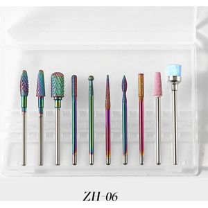 10 Stks/doos Nail Cone Tip Keramische Boren Elektrische Cuticle Schoon Rotary Voor Manicure Pedicure Slijpen Hoofd Sander Tool
