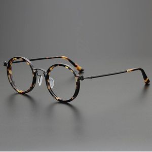 Vintage Bril Frame Mannen Vrouw Ronde Titanium Acetaat Optische Brillen Bijziendheid Lezen Recept Brillen