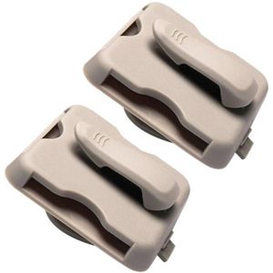 2 Pas Auto Zonnebril Houder Met Ic Card Clip( Beige)