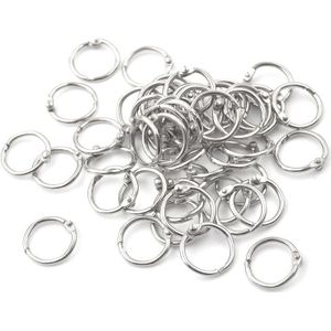 50 Stks/pak Nietje Boek Bindmiddel 20Mm Buitendiameter Loose Leaf Ring Sleutelhanger Borgring Ring