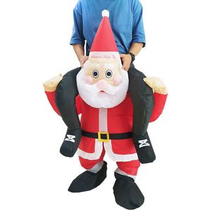 Kerstcadeau Kerstman Kostuum Volwassen Halloween Party Mascotte Opblaasbare Kostuums Fancy Rollenspel Disfraz Voor Man Vrouw