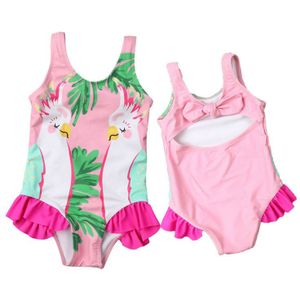 Peuter Kid Baby Meisjes Dubbele Papegaaien Bikini Swimwear Badpak Beach