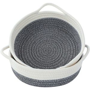 Katoenen touw, opbergmand met handvat