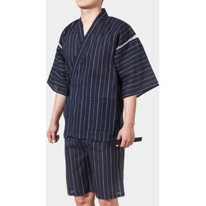 Mannen Japan Stijl Pyjama Sets Yukata Kimono Nachtkleding Half Mouw V-hals Tops Shorts Gestreepte Nachtkleding Pyjama Homme 226-117