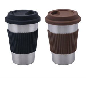 Industriële Stijl Rvs Beker Hand Cup Met Deksel Koffie Melk Cup Kantoor Koffie Thee Kopjes Reizen Mok
