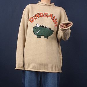 Dinosaurus Mooie Trui Mannen Winter Trui Mannen Truien Oversized Jongen Student Trui Black Khaki Lange Mouwen Mannen Trui