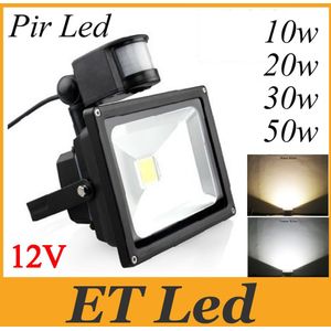 Led Overstroming Licht 10W 20 W 30 W 50 W Led Schijnwerper Flood Lamp Pir Motion Sensor Outdoor Muur IP65 Ac/Dc 12V Ce & Saa Ul