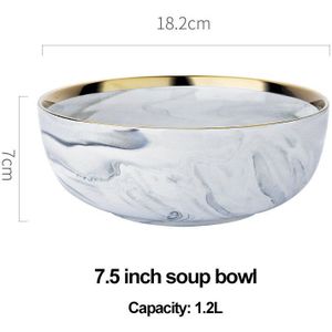 Marmer Keramiek Borden En Kommen Set Servies Sets Kerst Salade Dessert Bone China Witte Platen Keuken Gerechten Ronde Lade