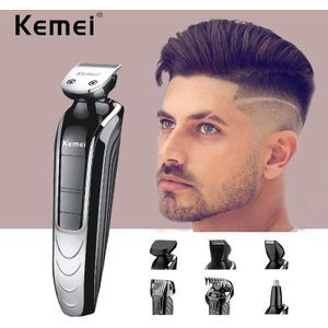 Kemei Professionele Oplaadbare Tondeuse 5 In 1 Tondeuse Scheerapparaat Scheerapparaat Neus Haar Trimmer Verstelbare Haar Snijmachine