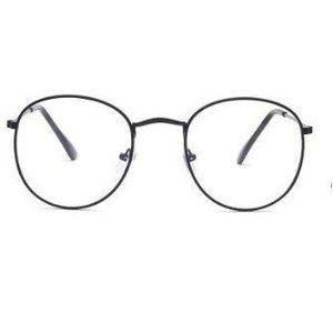 Brilmonturen Metalen Ronde Bril Frame Clear Lens Eyeware Zwart Oog Glas Retro Grote Metalen Lenzenvloeistof Frame Oversized