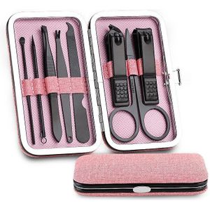 Roestvrij Staal Nagelknipper Sets Zwart Roze Grijs Cutter Trimmer Oor Pick Grooming Kit Pedicure Teen Nail Art gereedschap