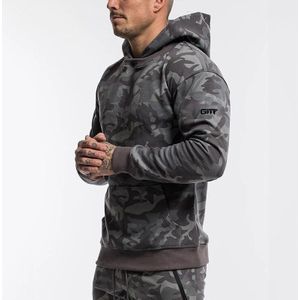 Herfst en winter mannen hooded sport jas fitness outdoor sport camouflage sport running jacket