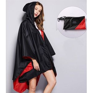 Volwassen Waterdicht Mode Mannen Vrouwen Omkeerbare Slijtage Lange Regenjas Mantel Poncho Met Kap Voor Reizen