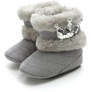 Baby Schoenen Peuter Baby Meisje Crown Schoenen Zachte Crib Zool Schoenen Pasgeboren Sequin Crown Fuzzy Winter Warme Laarzen