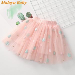 Malayu Baby Baby Meisje Polka Dot Borduren Mesh Rok 2022 Zomer Kids Kostuum Leuke Kinderen Tutu 2-7 jaar Chlid Kleding